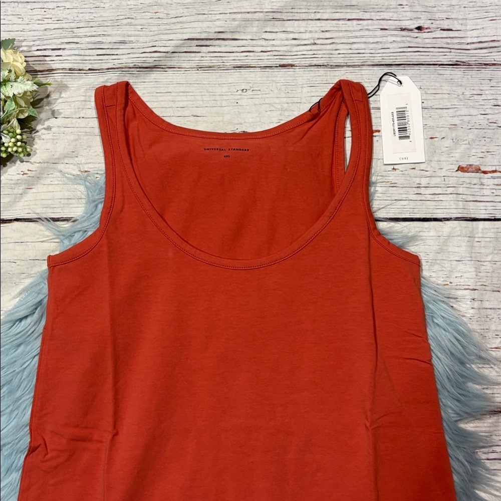 NWT Universal Standard Iconic Geneva Crew Neck Tank Dress Sun Fire - 4XS - Picture 8 of 9